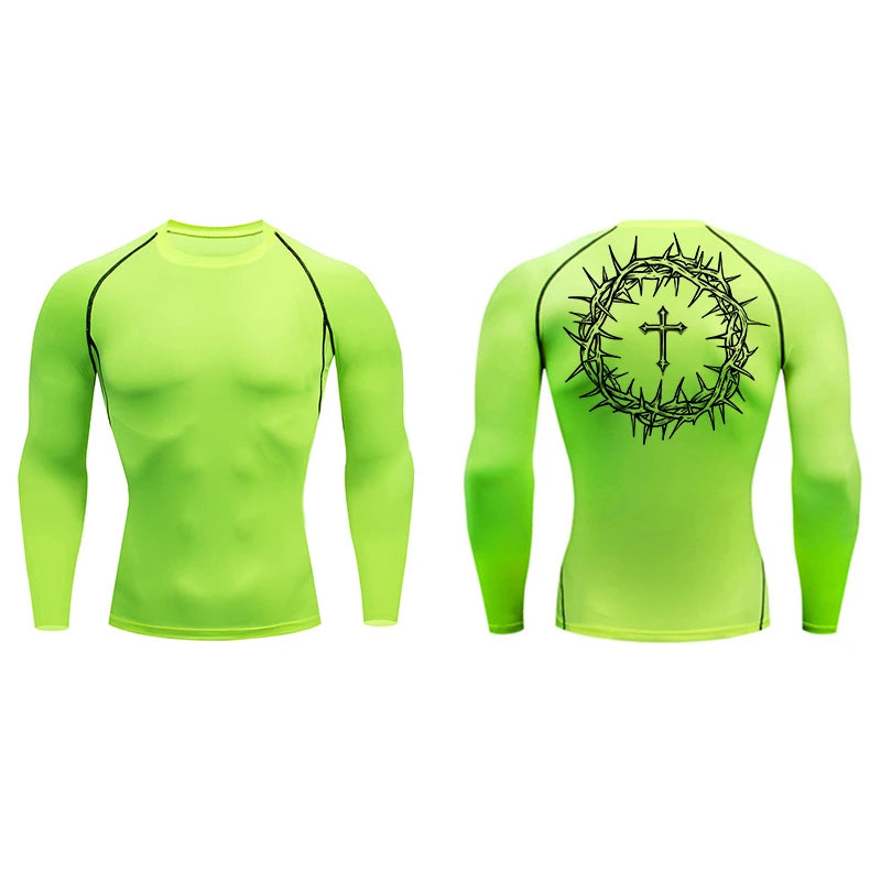 Cross design compression shirt