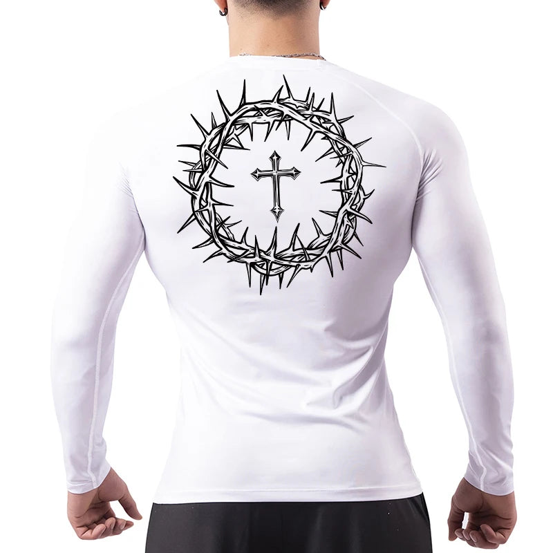 Cross design compression shirt